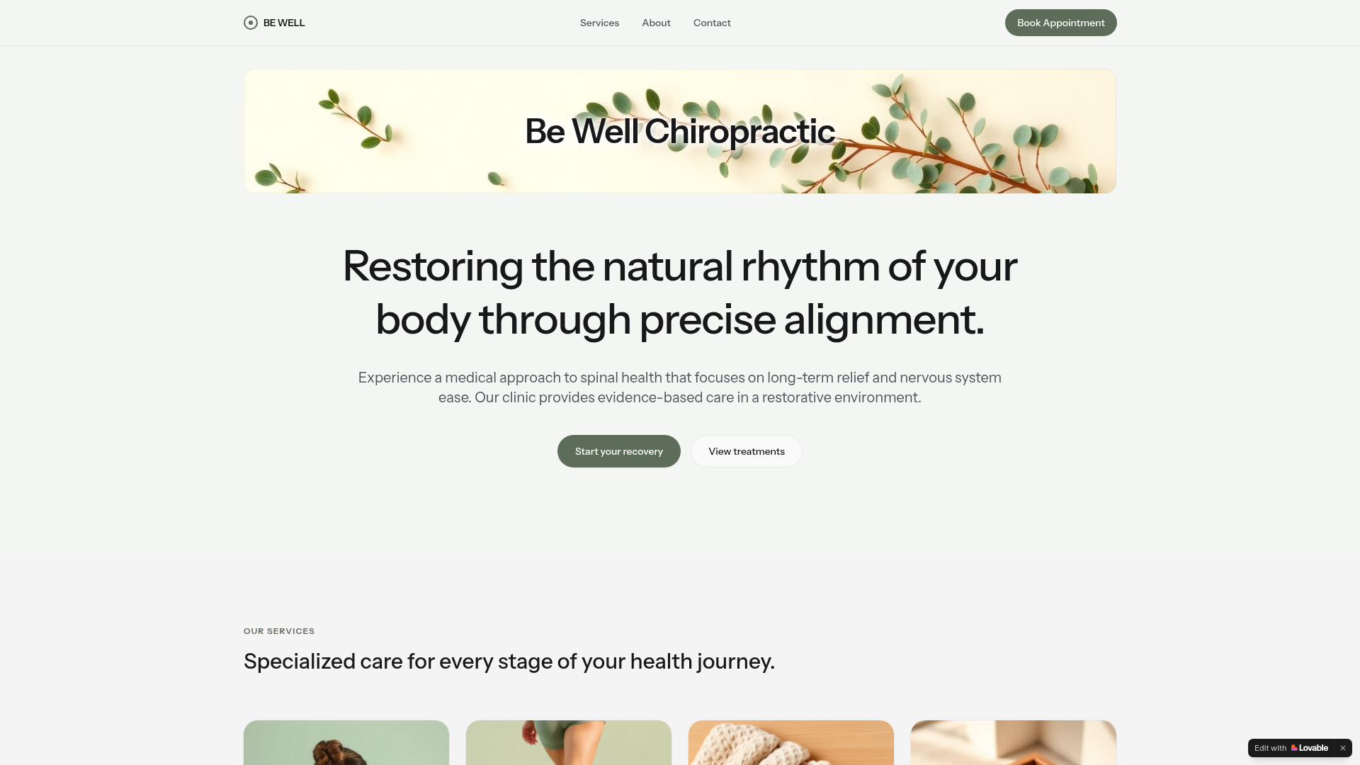 Be Well Chiropractic — Chiropractic office